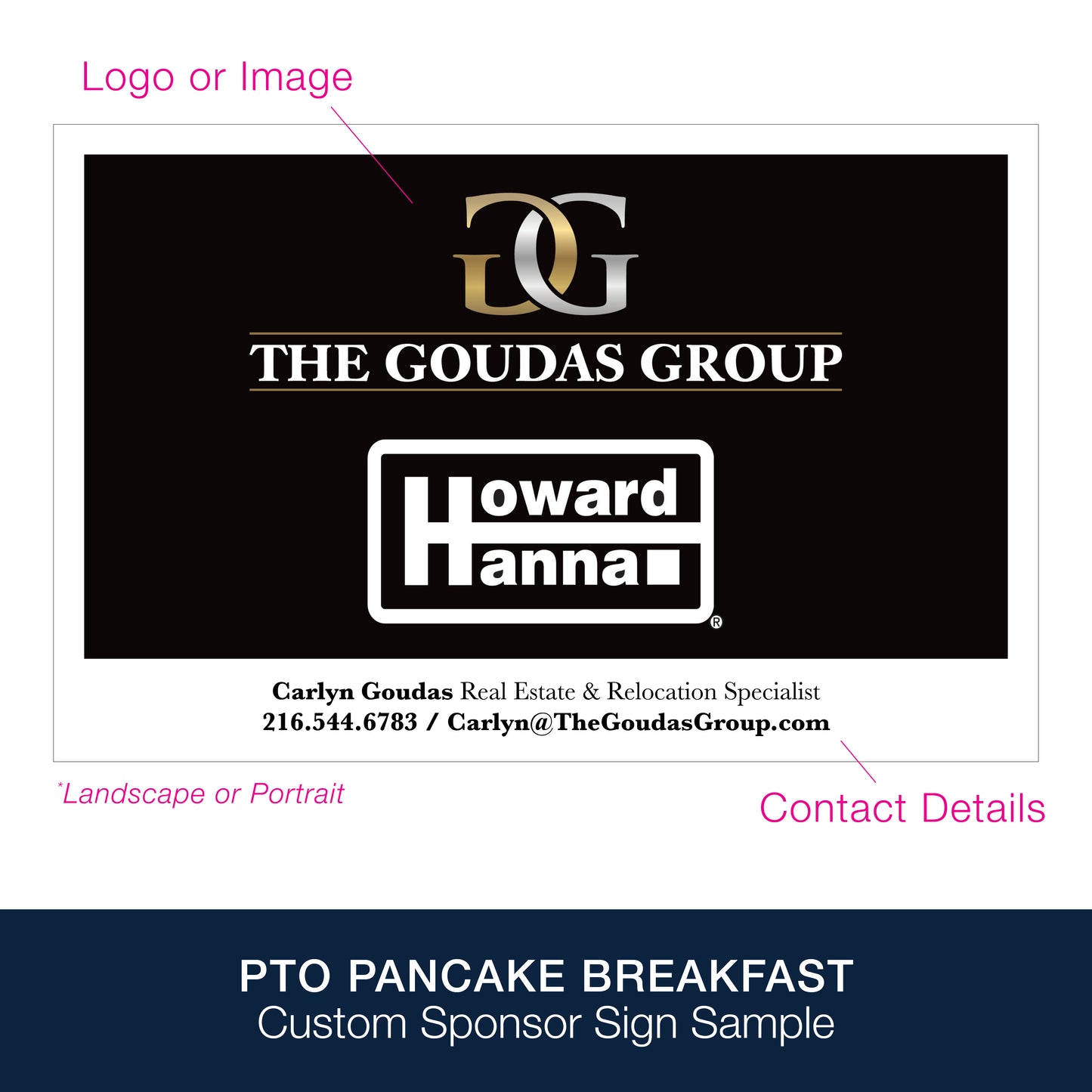 CUSTOM PTO Pancake Breakfast Sponsor Posters